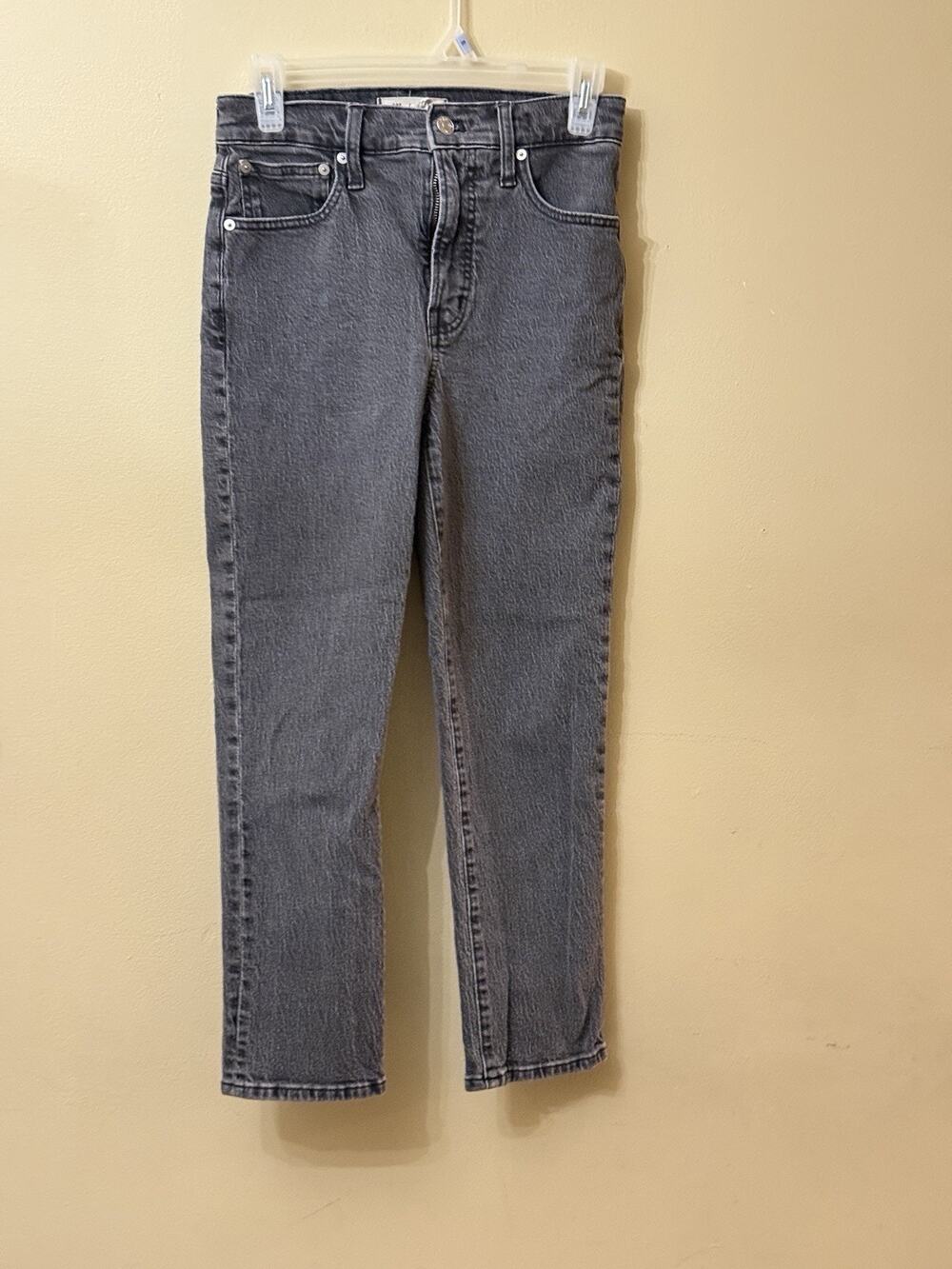 Madewell The Perfect Vintage Jean Womens 25P Black High Rise Ankle Minimalist